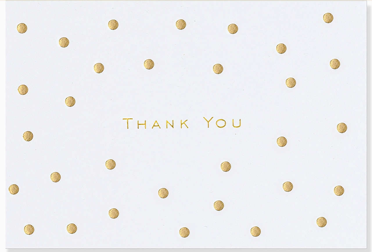 Gold Dots Thank You Notes