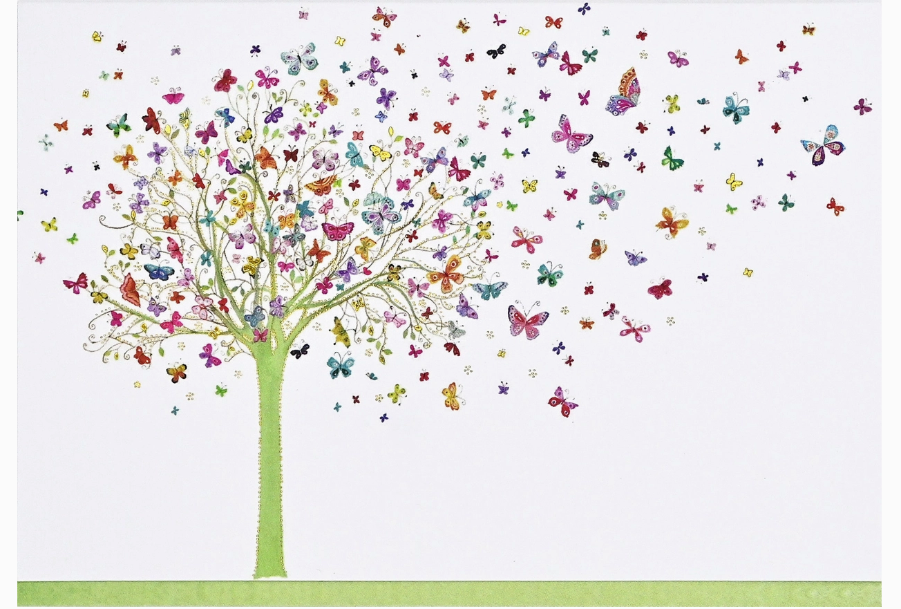 Tree of Butterflies Note Cards