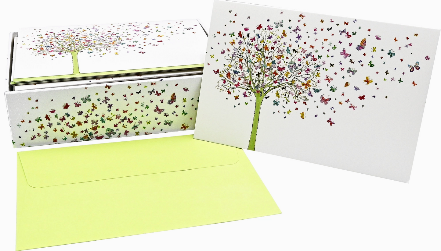 Tree of Butterflies Note Cards