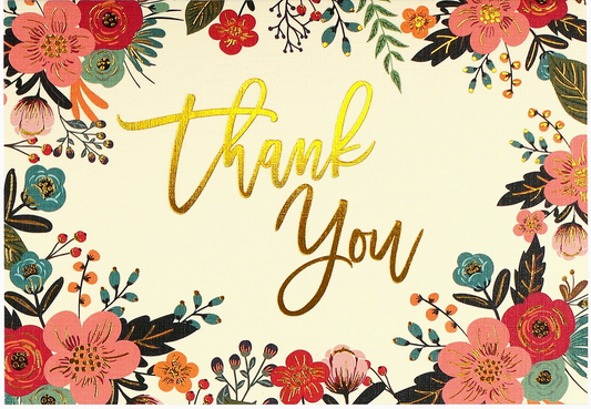 Floral Frame Thank You Note Cards