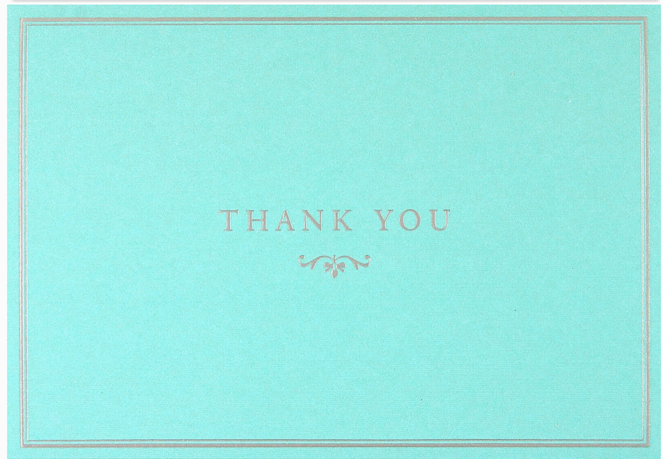 Blue Elegance Thank You Note Cards